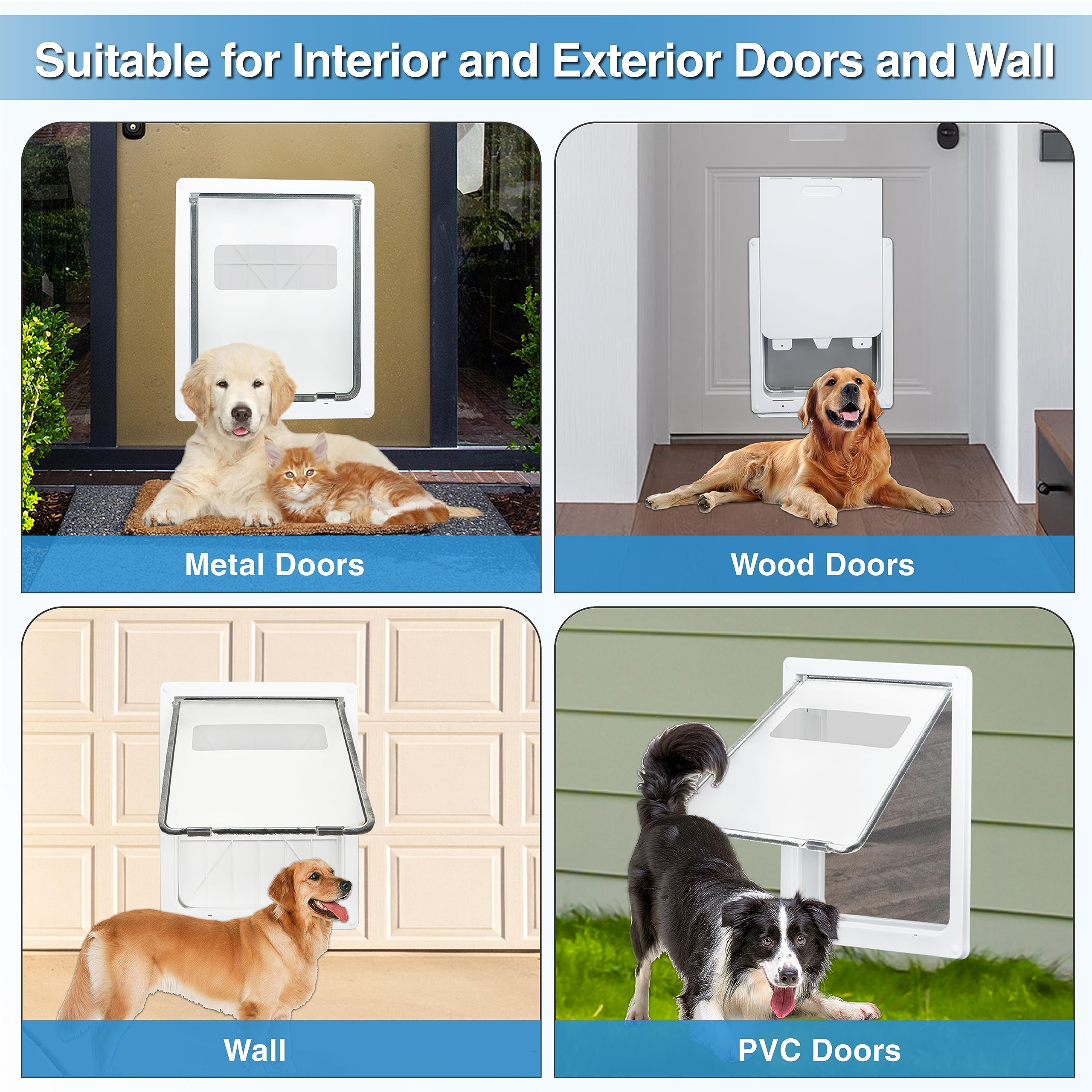 Sliding Glass PetSafe Never Rust Plastic Doggie Door For Install