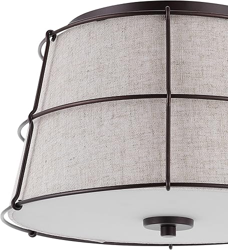 Miniatura 4 de Eyely EYL1317A Albert - 2 luces de hierro rústico de 14 pulgadas, montaje empotrado LED para comedor, cocina y sala de estar, industrial, moderno,