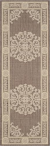 Miniatura 8 de SAFAVIEH Courtyard Collection CY2914 - Alfombra cuadrada para interiores y exteriores, impermeable, fácil limpieza, 6 pies 7 pulgadas, color negro y