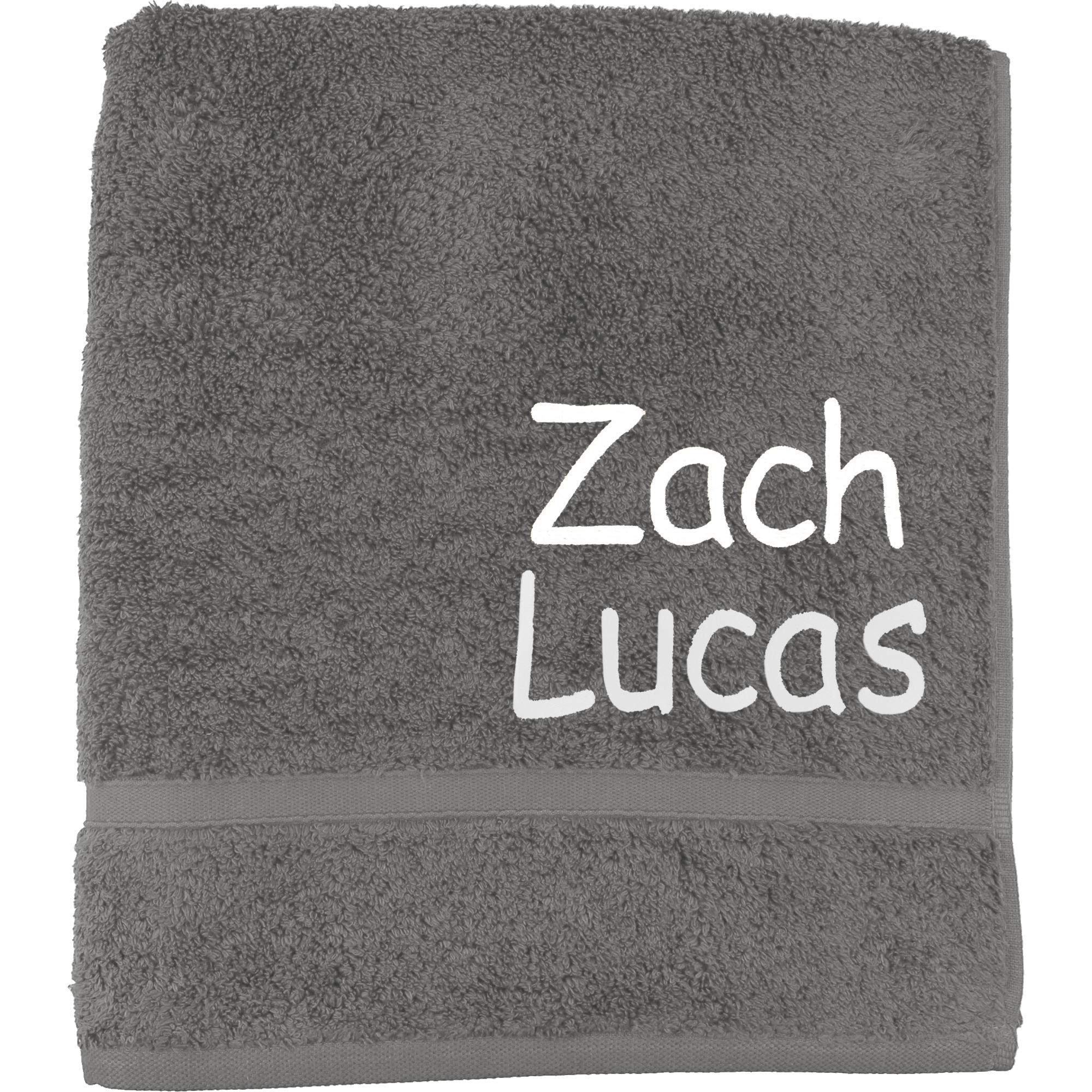 Teddyt's Grey (Two Names) Personalised Name Children's School Pe Swimming Towel Large (Grey (Two Names))