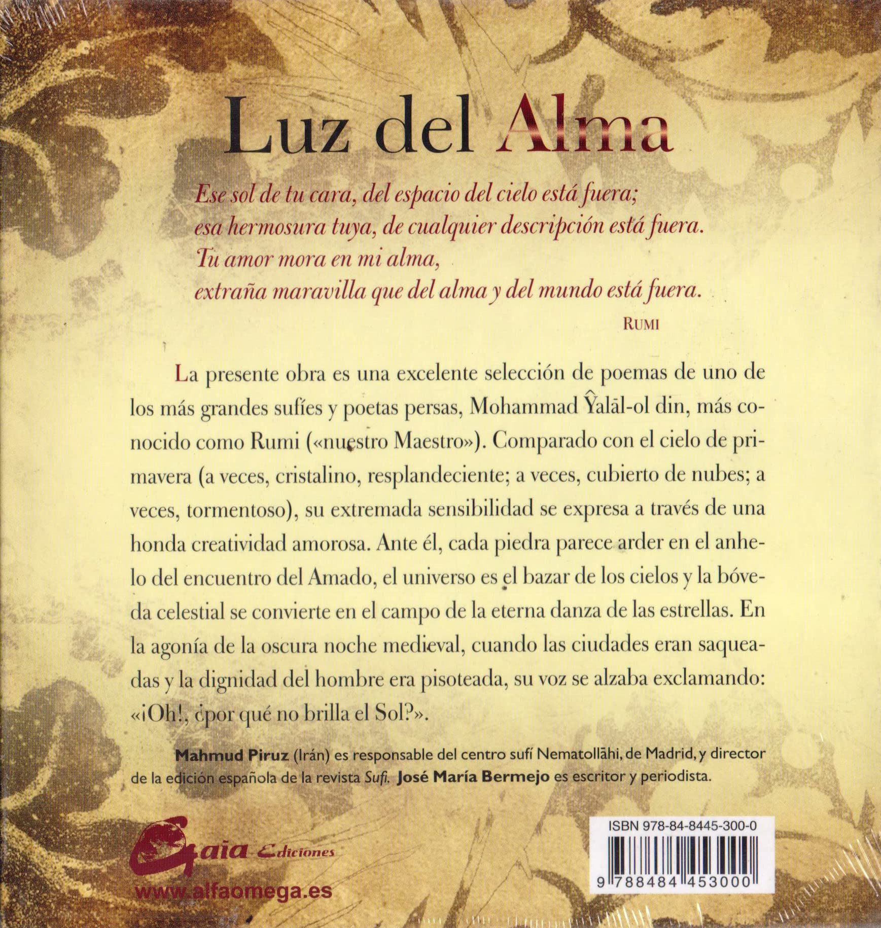 Luz del Alma: Selección de poemas de Rumi (SIN COLECCION)