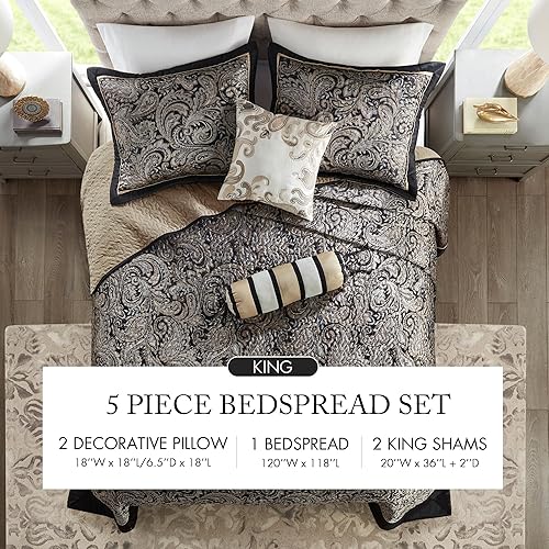 Miniatura 7 de Madison Park Aubrey - Juego de colcha acolchada reversible, reverso sólido de verano transpirable, capa de ropa de cama ligera para todas las