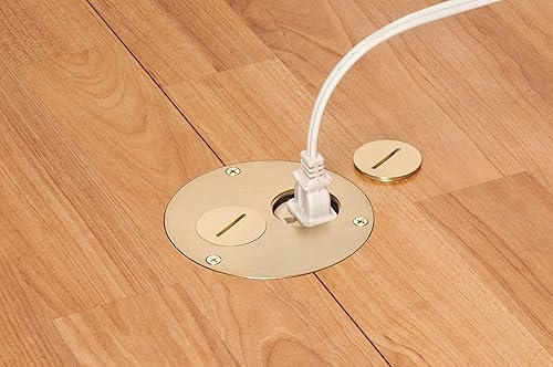 Miniatura 4 de Arlington FLB3520MB-1 Kit de caja redonda de suelo con tapa de latón y tapones roscados, para pisos instalados, 1 banda, latón metálico, paquete de 1