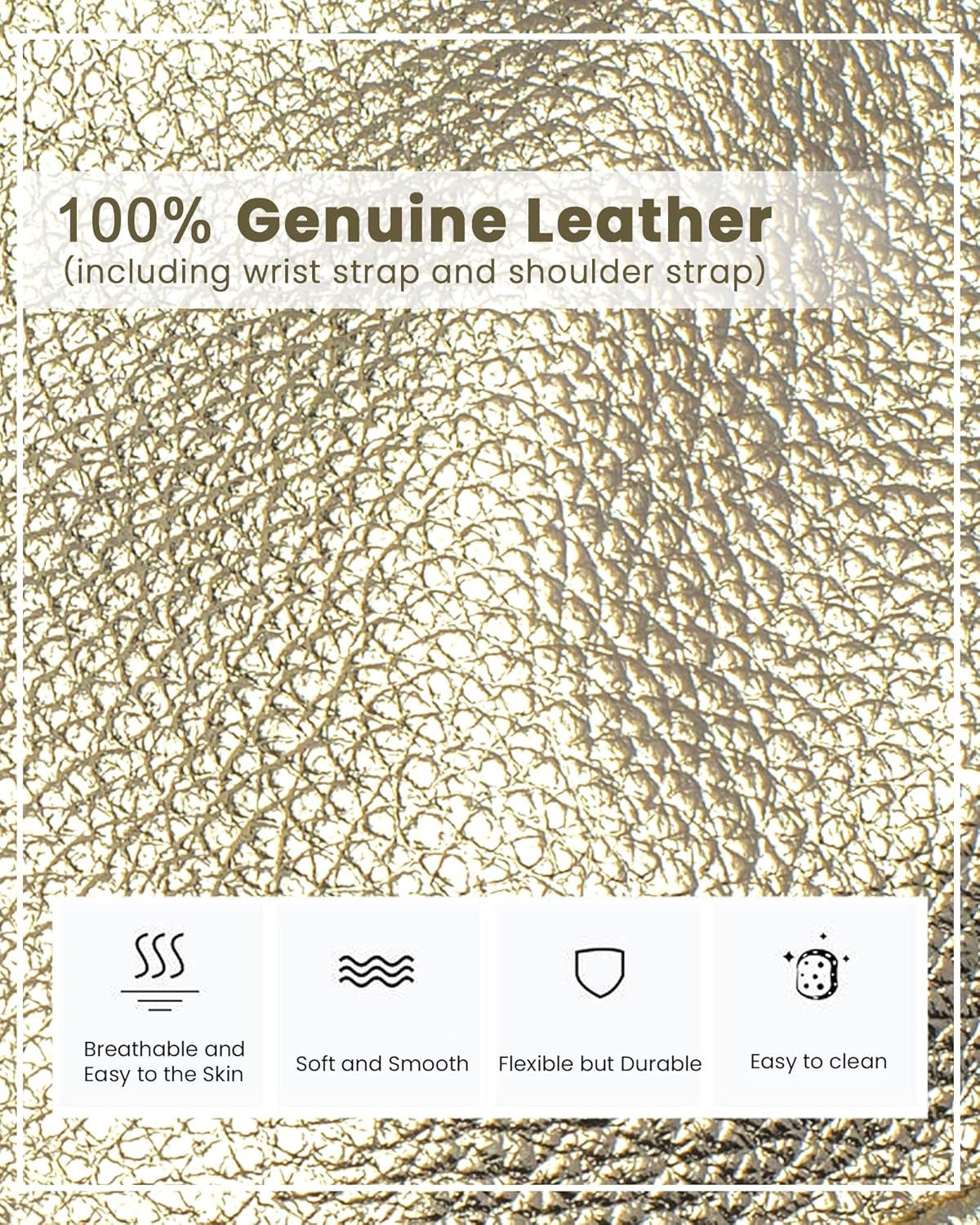 befen Genuine Leather Wristlet Clutch Wallet Purses Small Crossbody Bags for Women with RFID Blocking Card Slots - Image 6