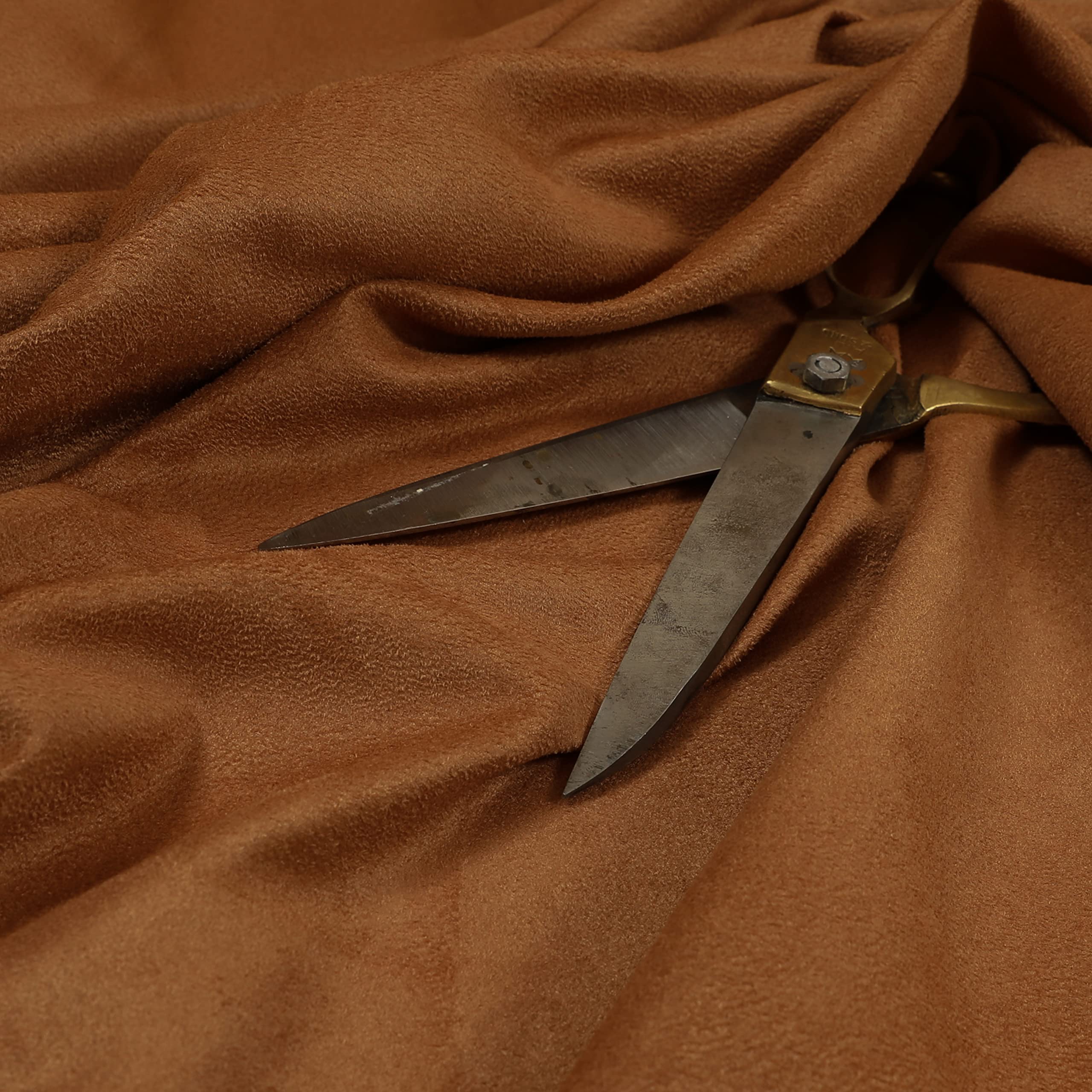 Redbrick Mill Fabrics Flame Retardant Soft Suede Fabric by The Metre in Rust Colour for Interior Furnishing Upholstery (Per Metre) — image 1