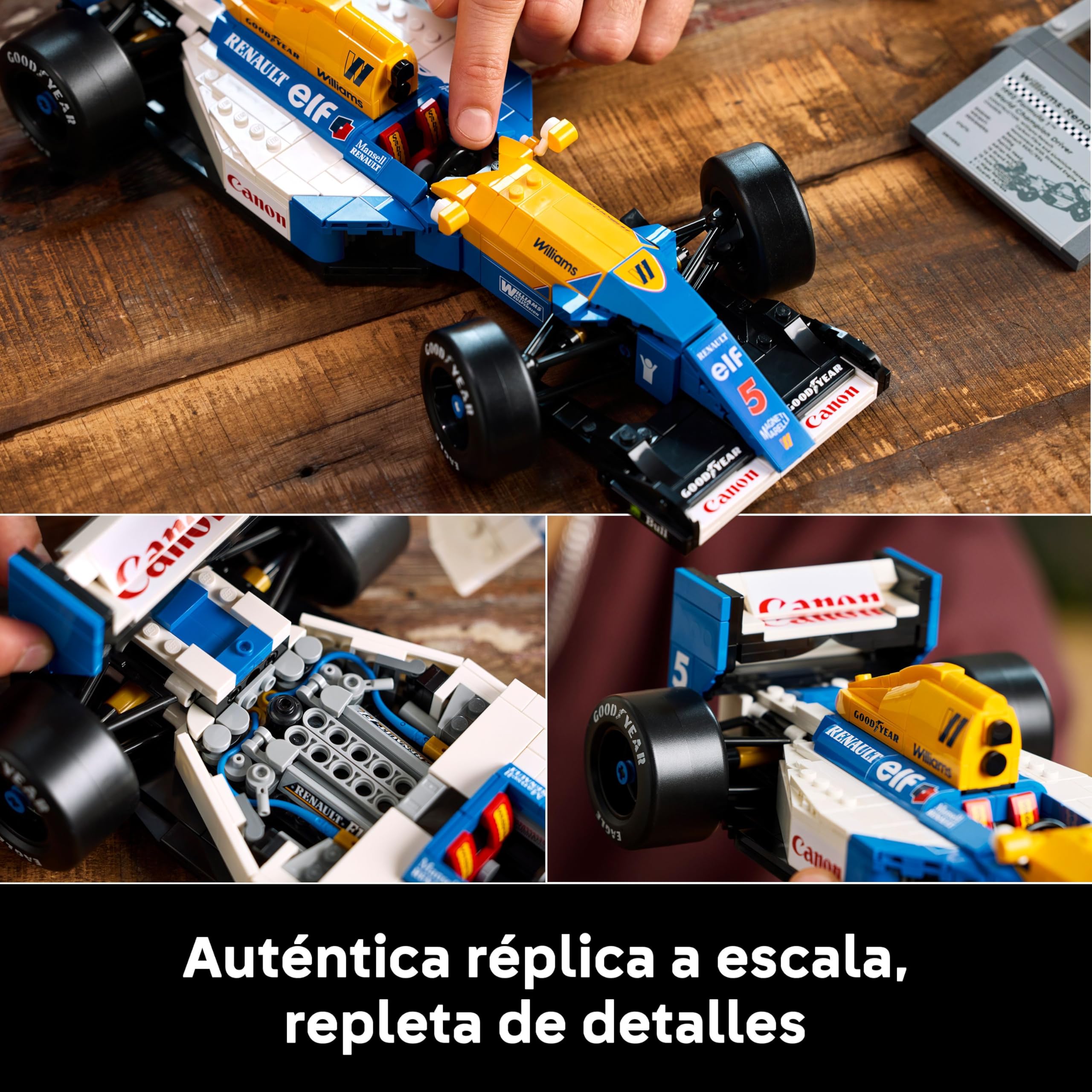 LEGO Icons Williams Racing FW14B y Nigel Mansell Maquetas para Construir para Adultos con Minifigura, Kit de Maquetas de Coche de Fórmula 1, Regalo para Hombres y Padres Fans de la F1 10353