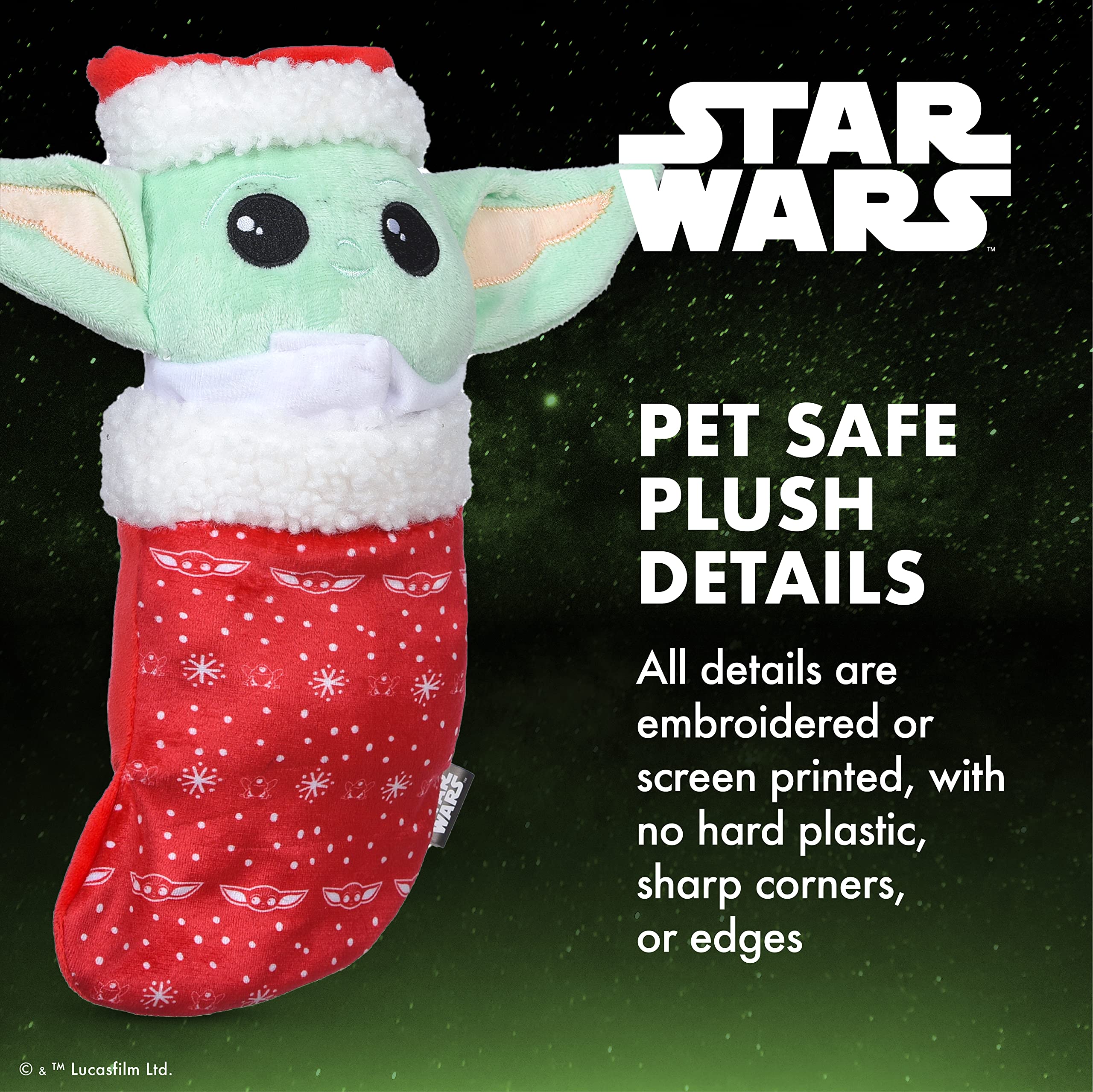 Star Wars Grogu, Figura de Peluche de 10 Pulgadas, Juguete de madriguera de The Mandalorian Holiday Pet Products GROGU, Juguete chirriante para Mascotas para Mascotas (FF24159)