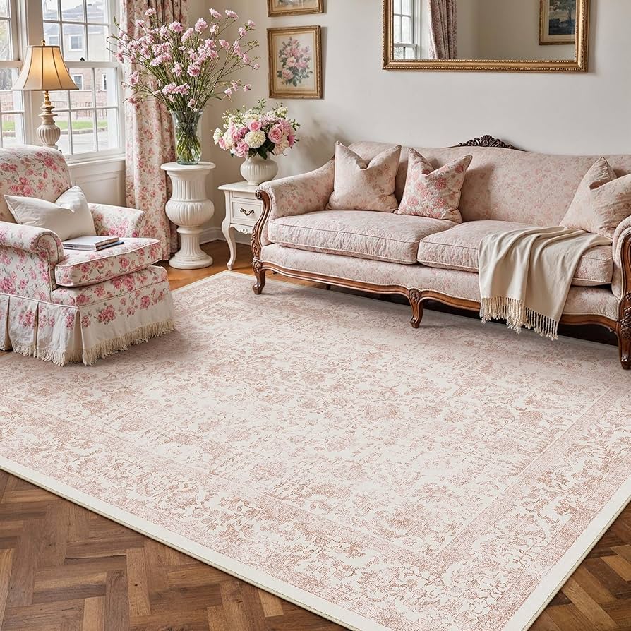 Amazon.com: PureCozy Pink Area Rug 5x7 Machine Washable