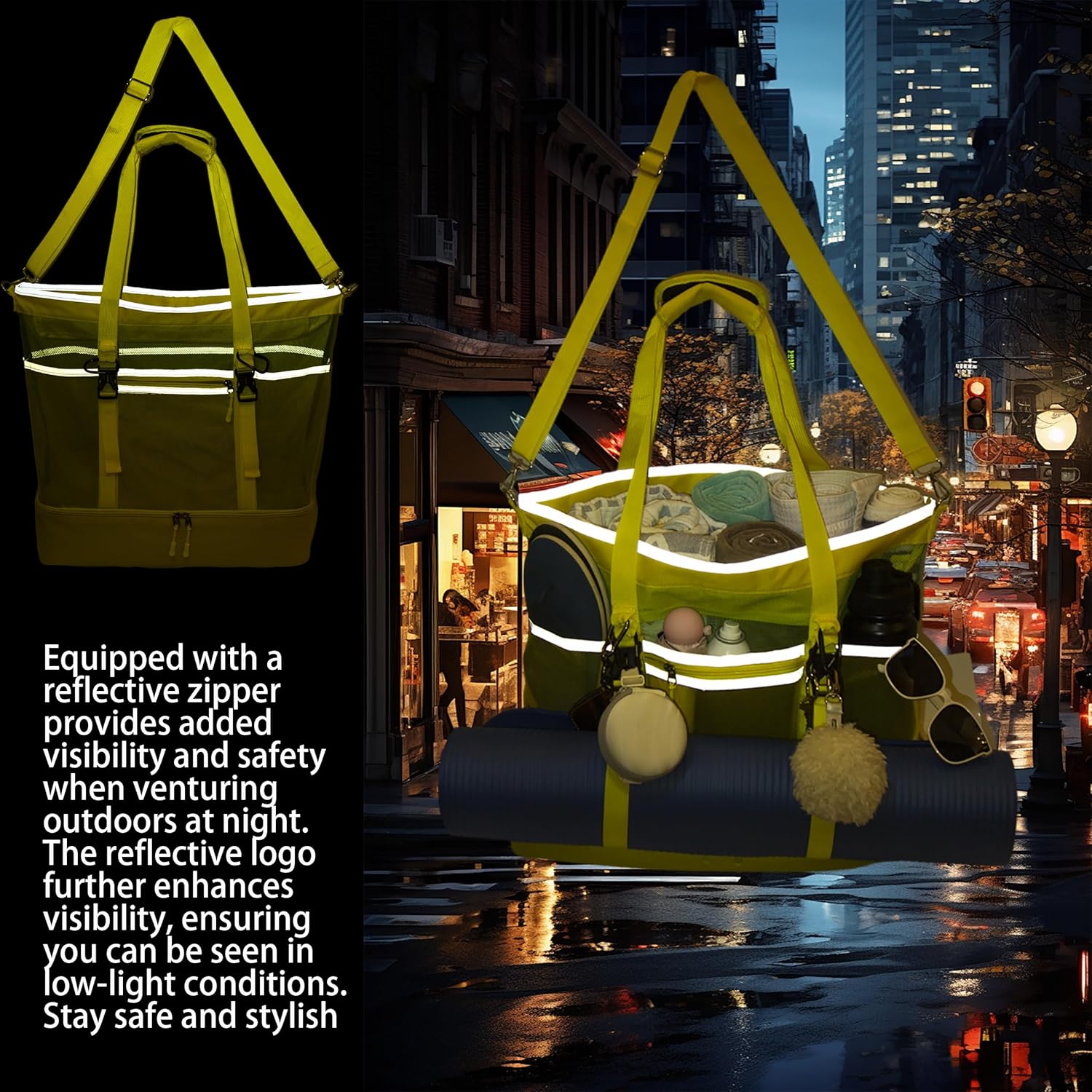 Mesh Beach Bag with Cooler Large Travel Family Vacation Essentials Pool Swimming Zipper Pocket Durable 9 Pockets - Image 5