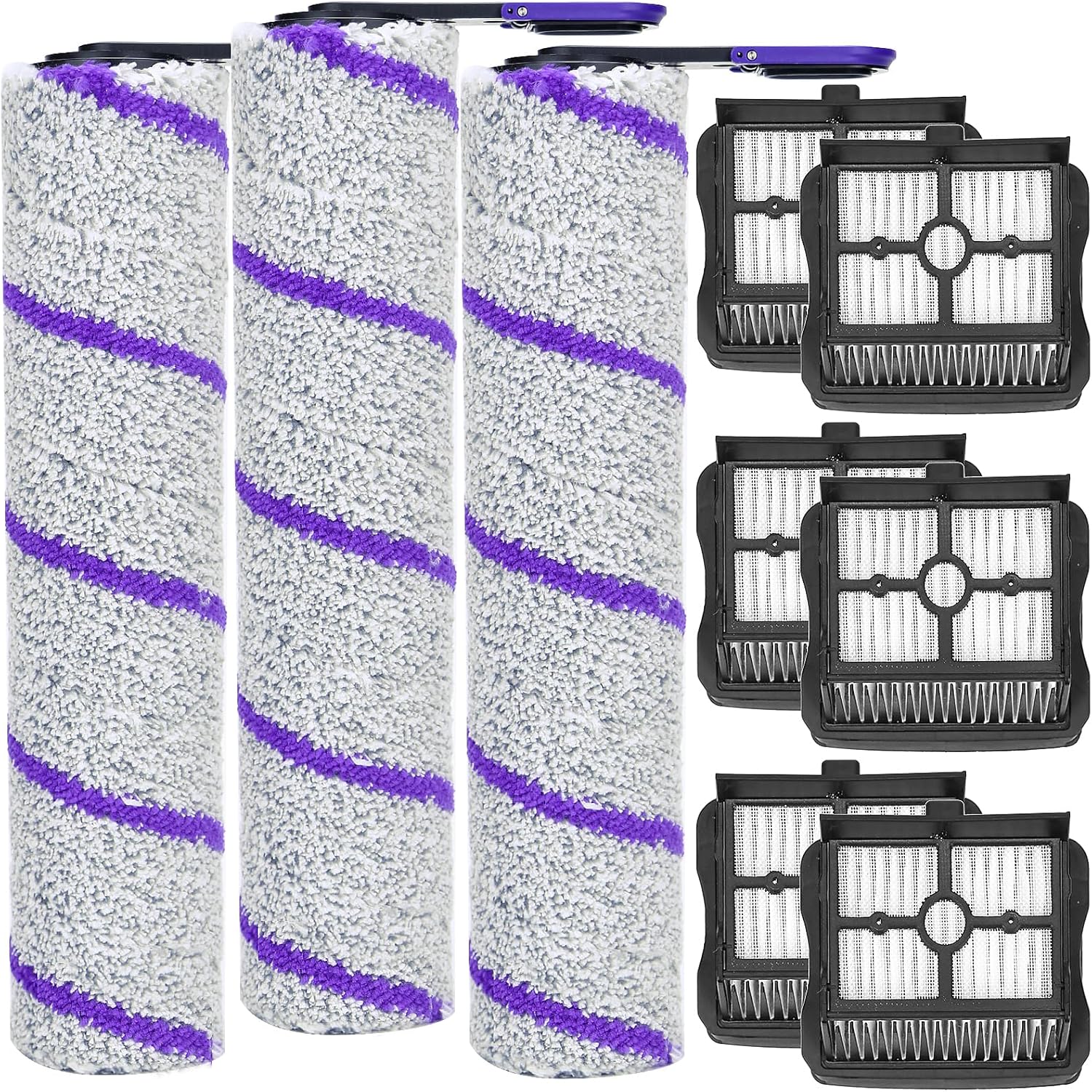 S20 Pro Replacement Accessories Compatible with Narwal S20 Pro Wet Dry Vacuum Cleaner (3 Brush Rollers & 6 HEPA Filters)