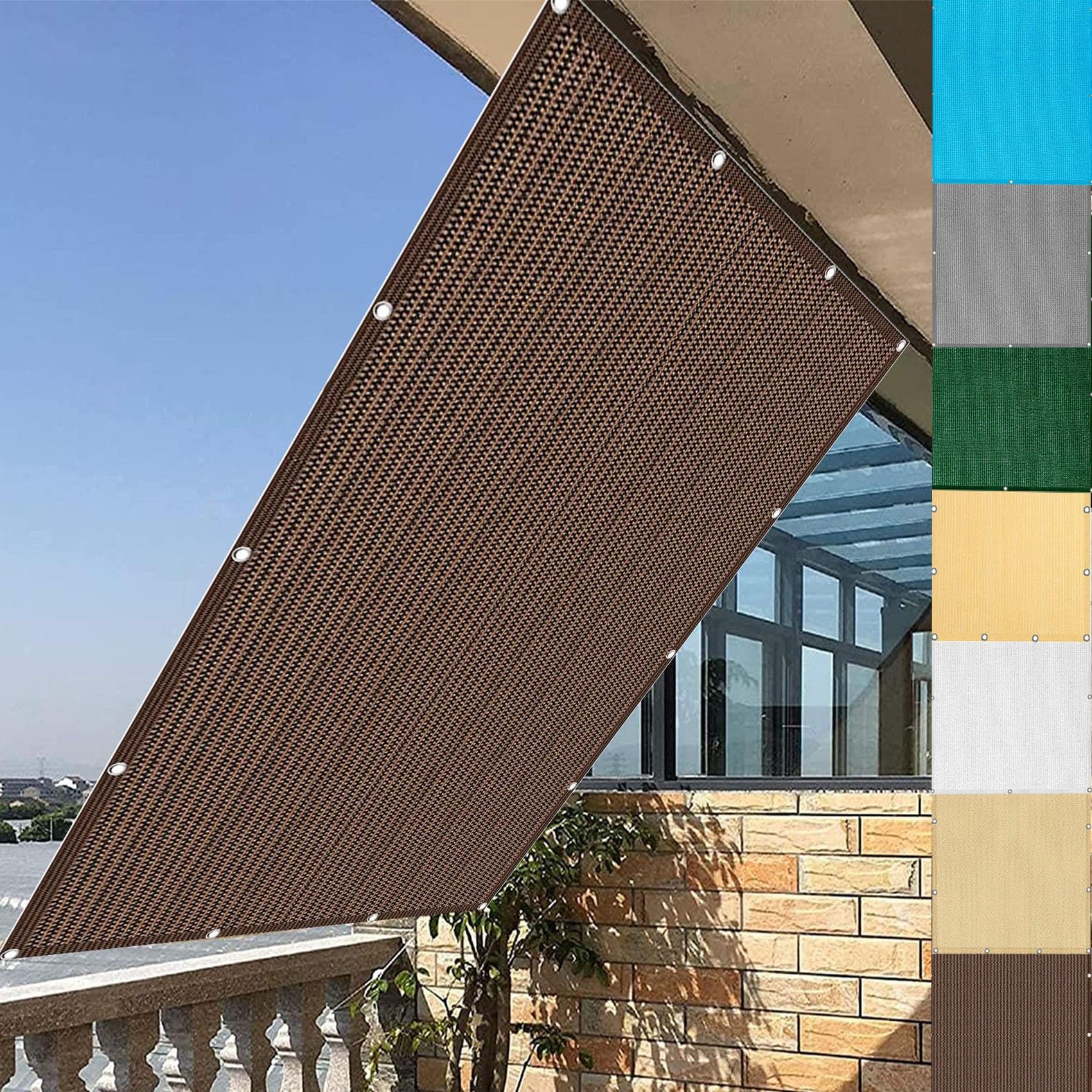 Recinzione Copertura per Balcone Giardino 80 x 750 cm Recinzione Copertura Copertura Ringhiera del Balcone Resistente alle intemperie per Balcone da Giardino, Marrone