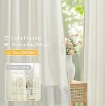 102 Inch Long Curtains for Living Room Bedroom Light Filtering Privacy Pinch Pleated Curtain Back Tab for Track System Linen Drapes Boho NeutralFaux Linen Textured 40W x 102L 2 Panels Ivory White