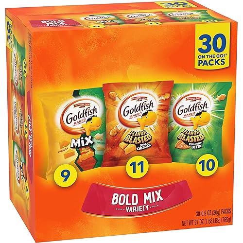 Miniatura 9 de Goldfish Crackers Big Smiles con galletas Cheddar Colors y Pretzel paquetes de aperitivos caja de 30 CT