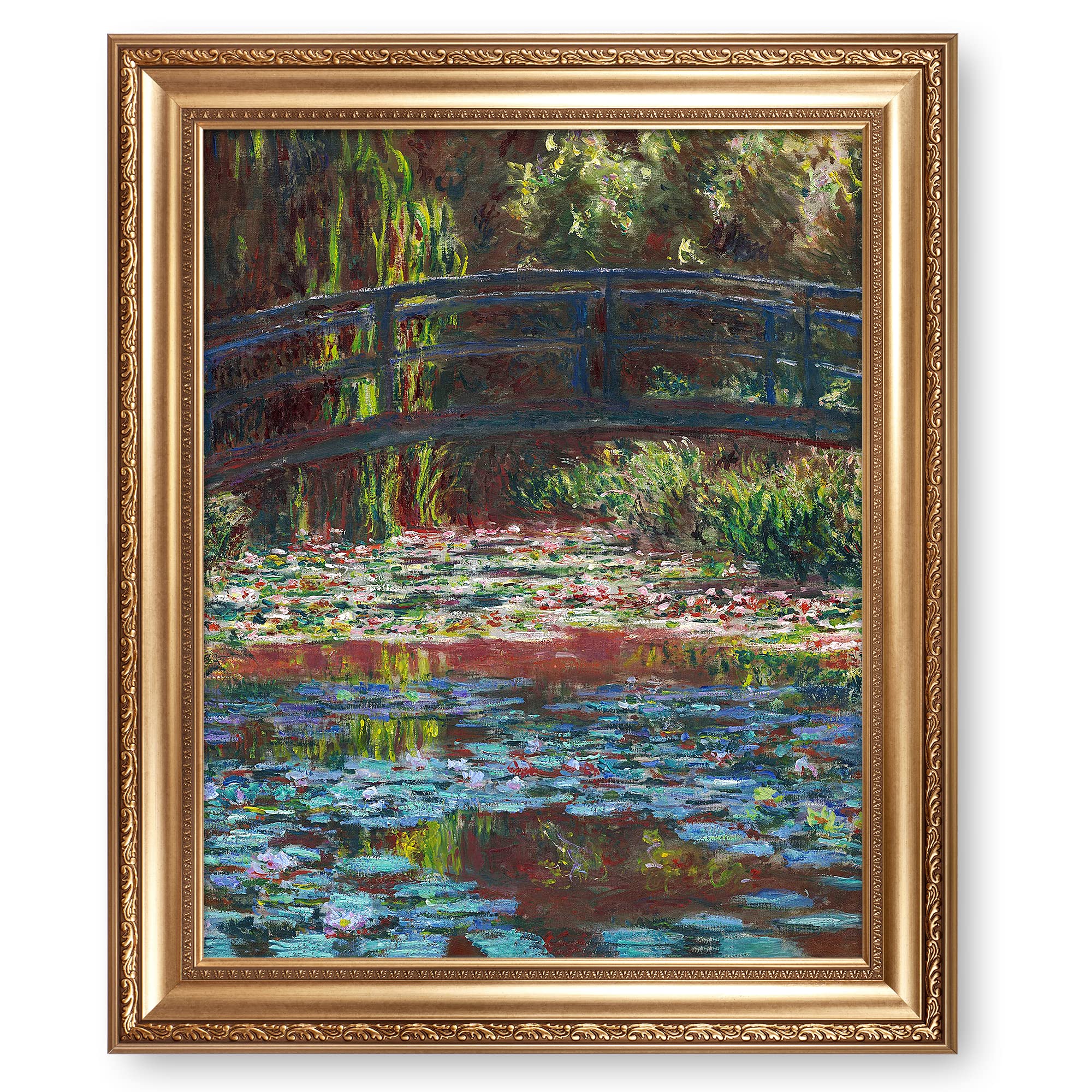 睡蓮 水彩画 大判 金色フレーム クロード・モネの**『睡蓮』**シリーズ 睡蓮 水彩画 大判 金色フレーム クロード・モネの**『睡蓮』**シリーズ