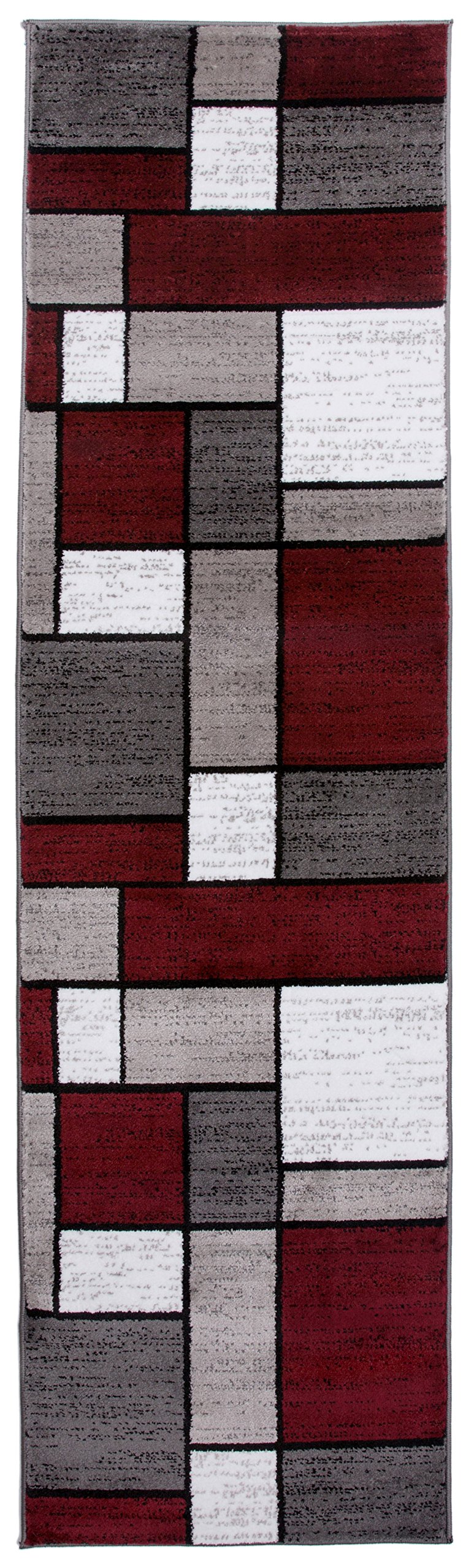 Contemporary Modern Boxes Runner Rug 2' x 7'2
