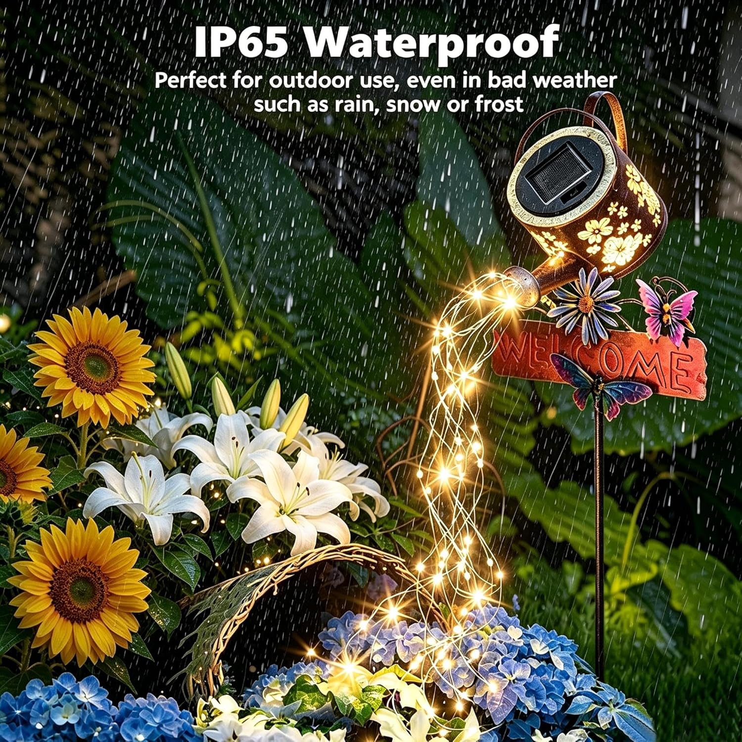 Solar Watering Can Light, Solar Yard Decorations Outdoor,Garden Decor Lights for Yard,IP65 Waterproof Hanging Lantern Lights,Outside Patio Lawn (Warm White)