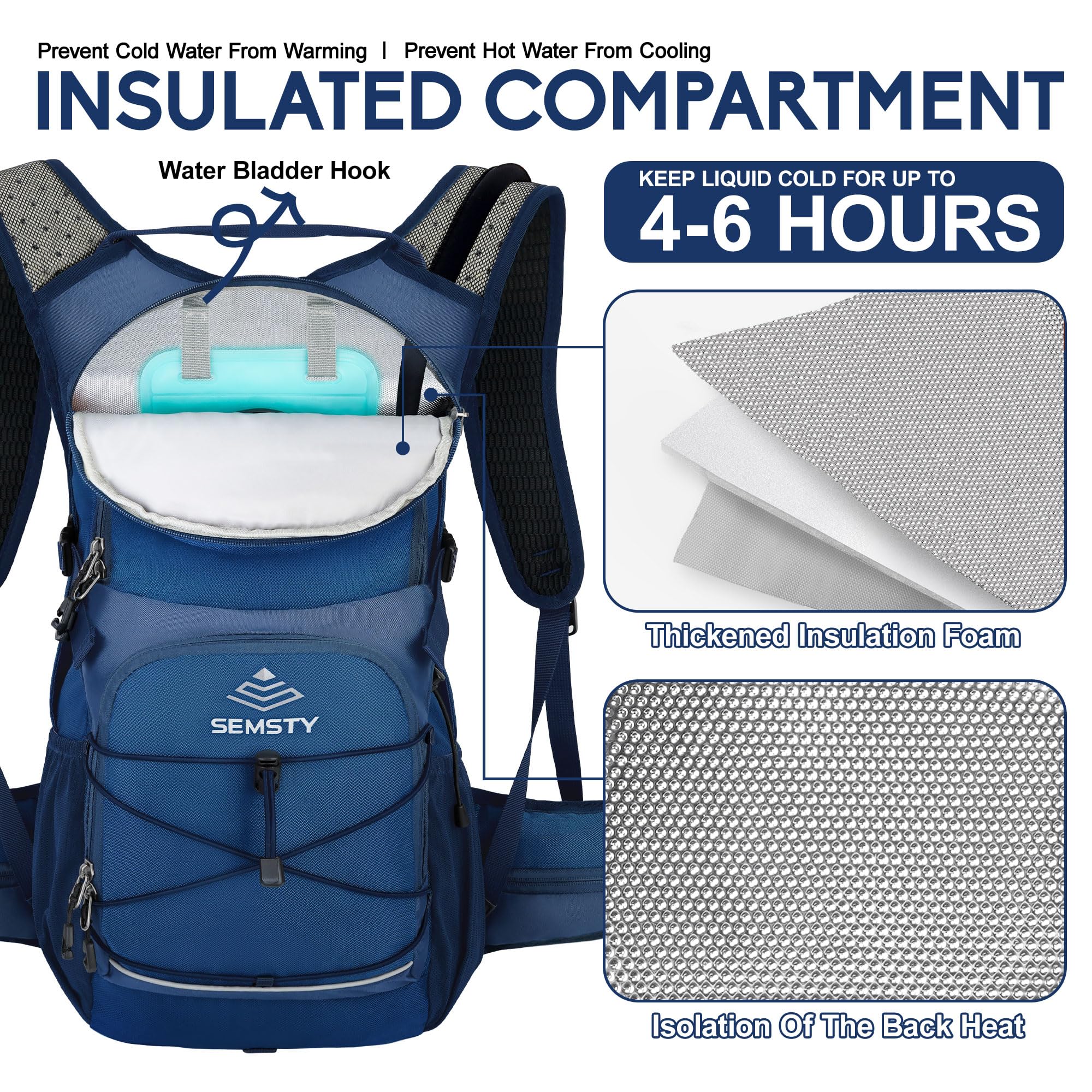 Zaino Da Escursionismo INOXTO 25L Con Vescica Acqua 3L - Idratazione Unisex Per Trekking