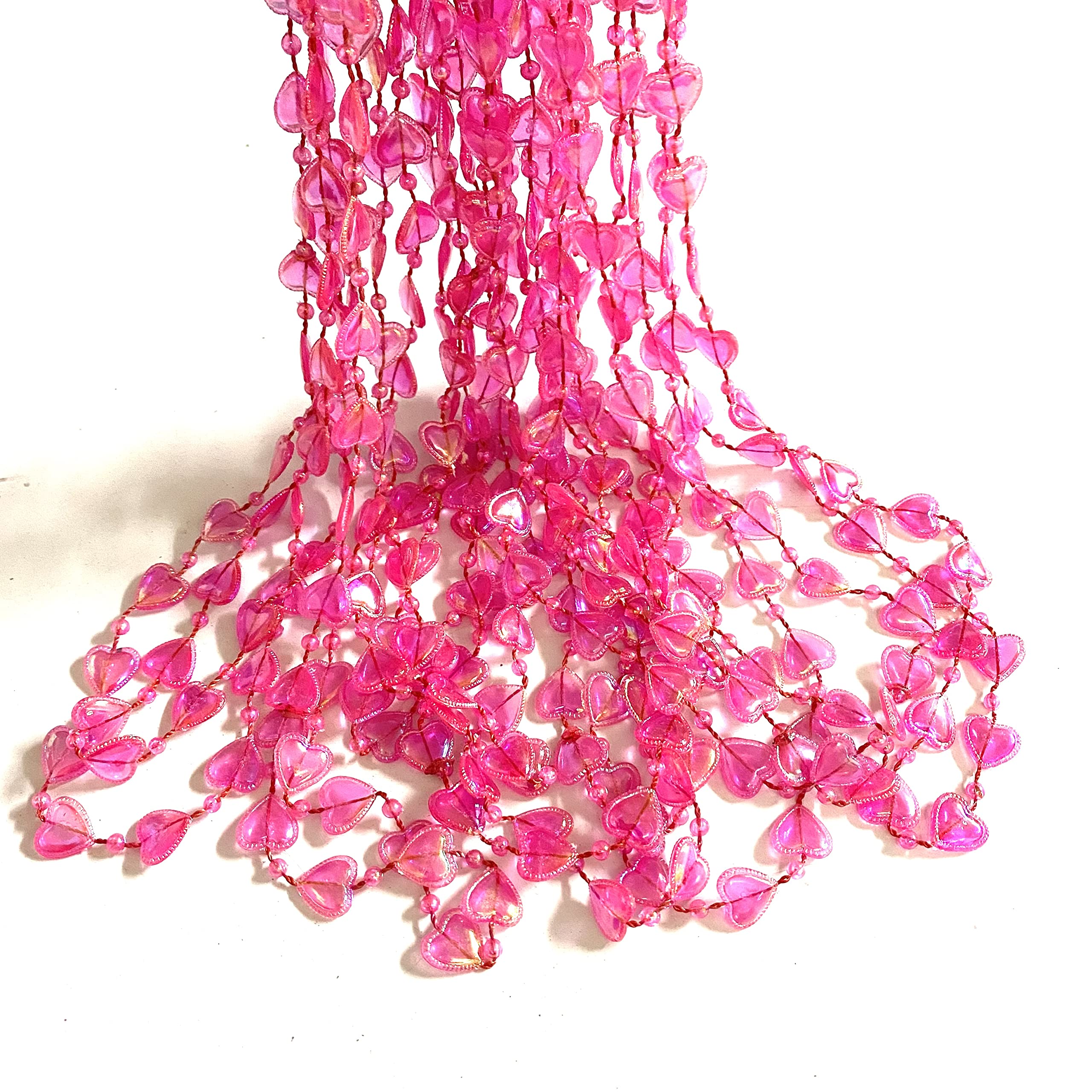 YSPPF Valentine's Heart Shaped Bead Necklace Bachelorette Party Beads Necklace Gift(12 Pcs)