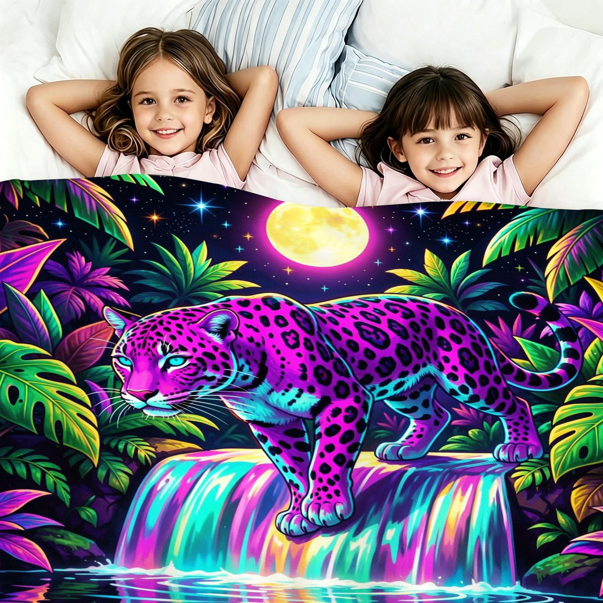 Manta Entretiempo Grande, Leopardo Morado, 220x240 cm, AQ7181