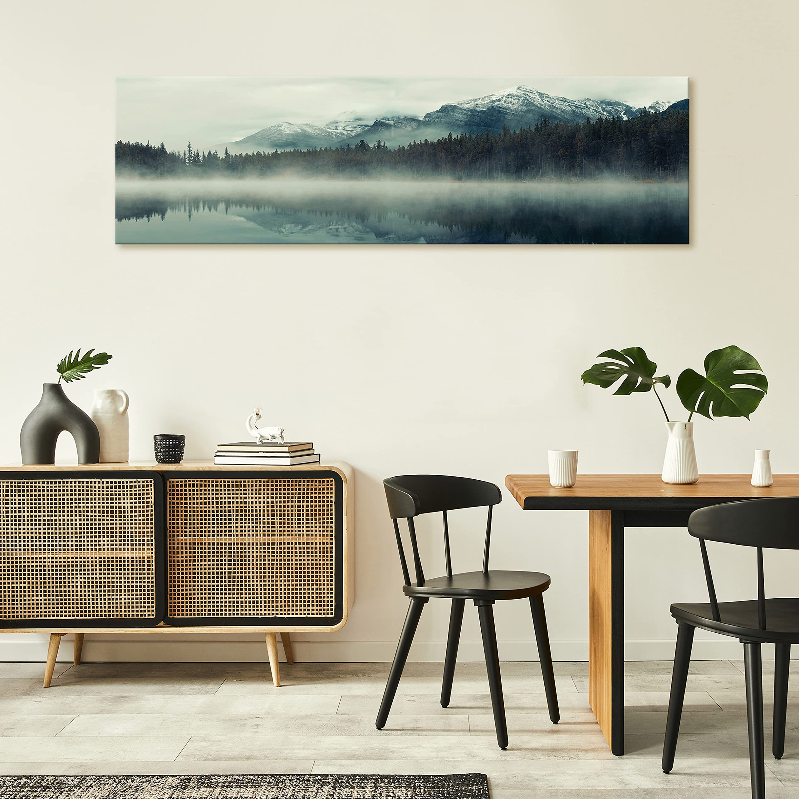 DECLINA Wandbild „See Und Berge“ – Fotodruck Auf Leinwand 150x100 Cm, UV-beständig – Für Wohnzimmer, Schlafzimmer & Küche