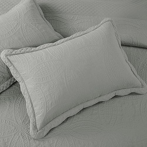 Miniatura 7 de HOMBYS Colchas de tamaño King de gran tamaño de 128 x 128 pulgadas, juego de edredón extra ancho y ligero, suave, duradero y transpirable para todas