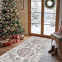 Vista 208 de Alfombra lavable para pasillo, de cocina, para entrada, alfombra suave vintage, antideslizante para interiores, para baño, sala de estar y Ladrillo