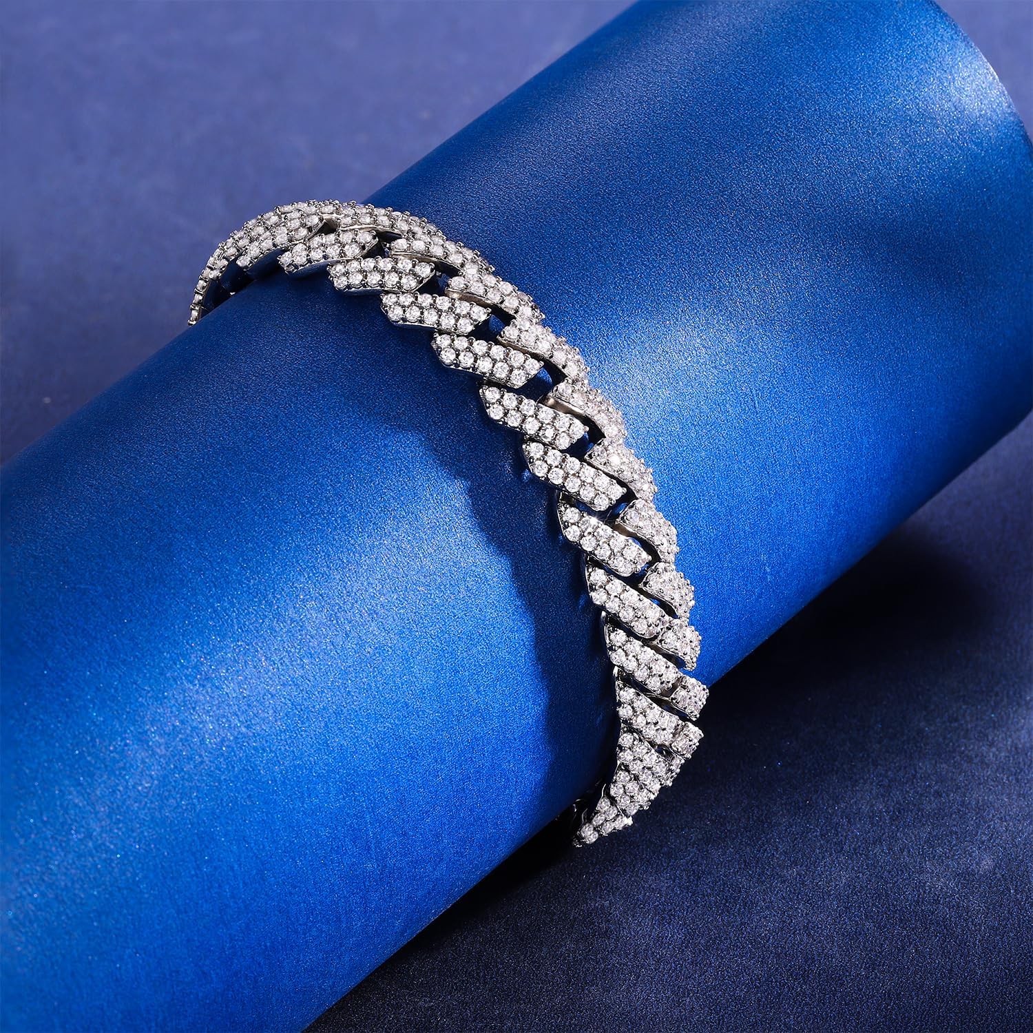 Gemsme Cuban Bracelet For Men Women, Hip Hop Heavy 18k Gold Plated Full Iced Out Miami Cuban Link Chain Bracelet - Image 2