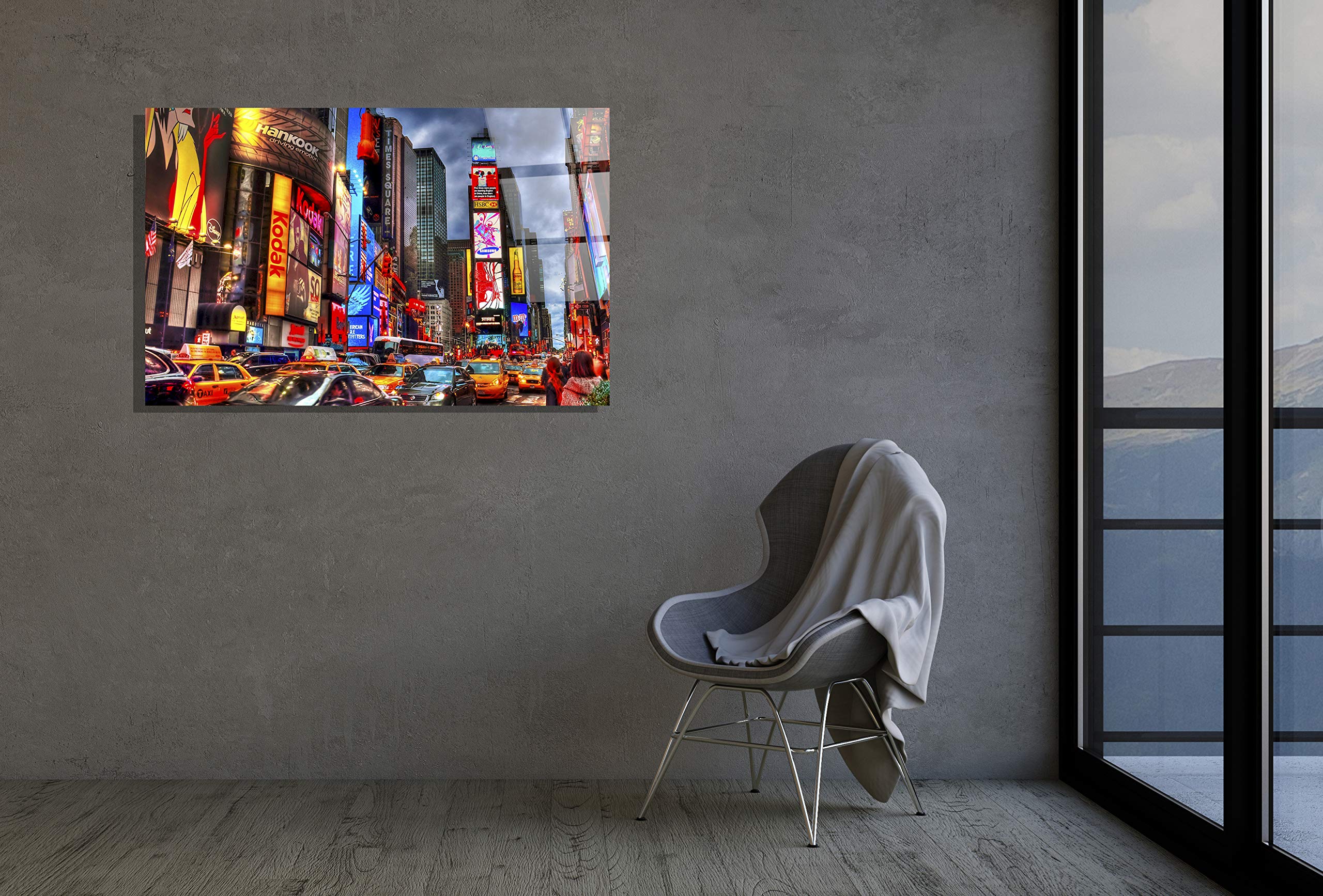 Amazon.com: New York City NYC Times Square Decor Print Glass Wall
