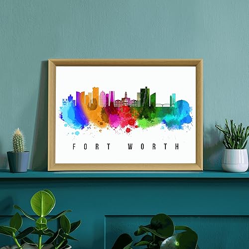 Vista 159 de Póster de Fargo Skyline Dakota del Norte, pintura de paisaje urbano de Dakota del Norte, póster de Fargo Dakota del Norte, impresión de paisaje