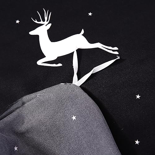 Miniatura 4 de Mengersi Juego de funda de edredón con cremallera de ciervo navideño (tamaño Queen, ciervo blanco)