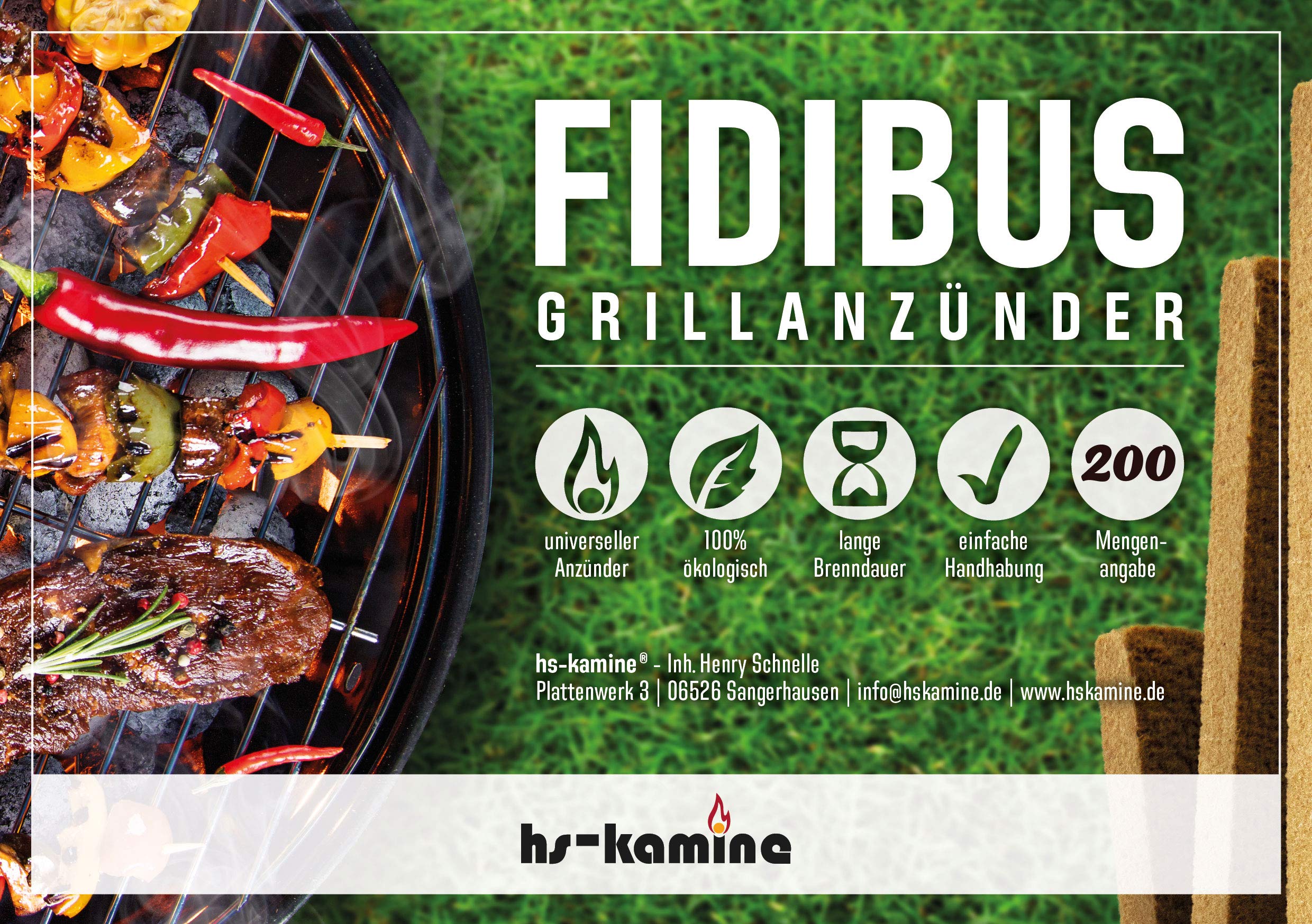 200 Stück Grillanzünder Fidibus BBQ Grillanzünder natürliche Anzündstäbe EIN reines Naturprodukt