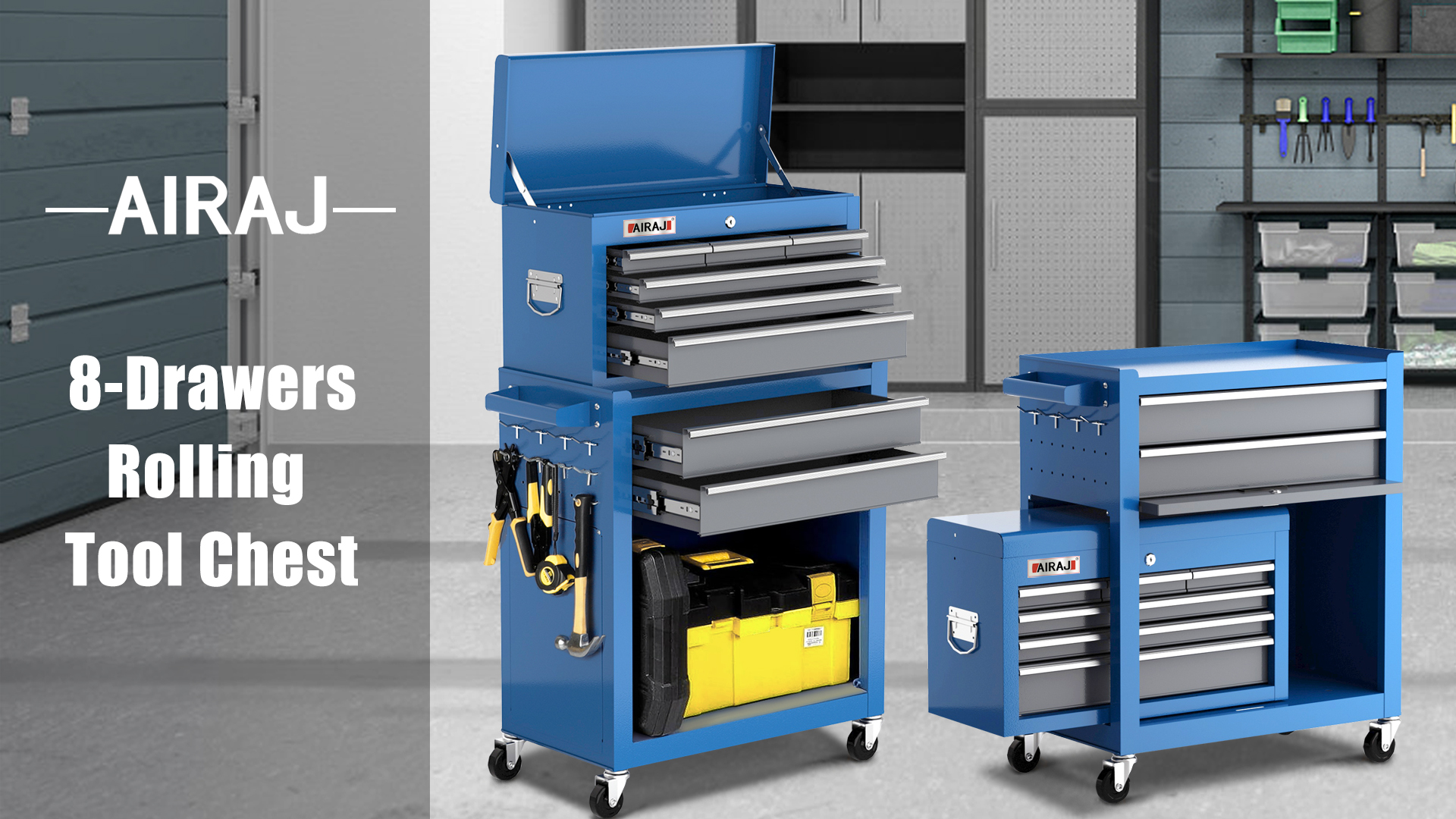 Watch AIRAJ Tool Chest,8-Drawers Rolling Tool Chest with Wheels on