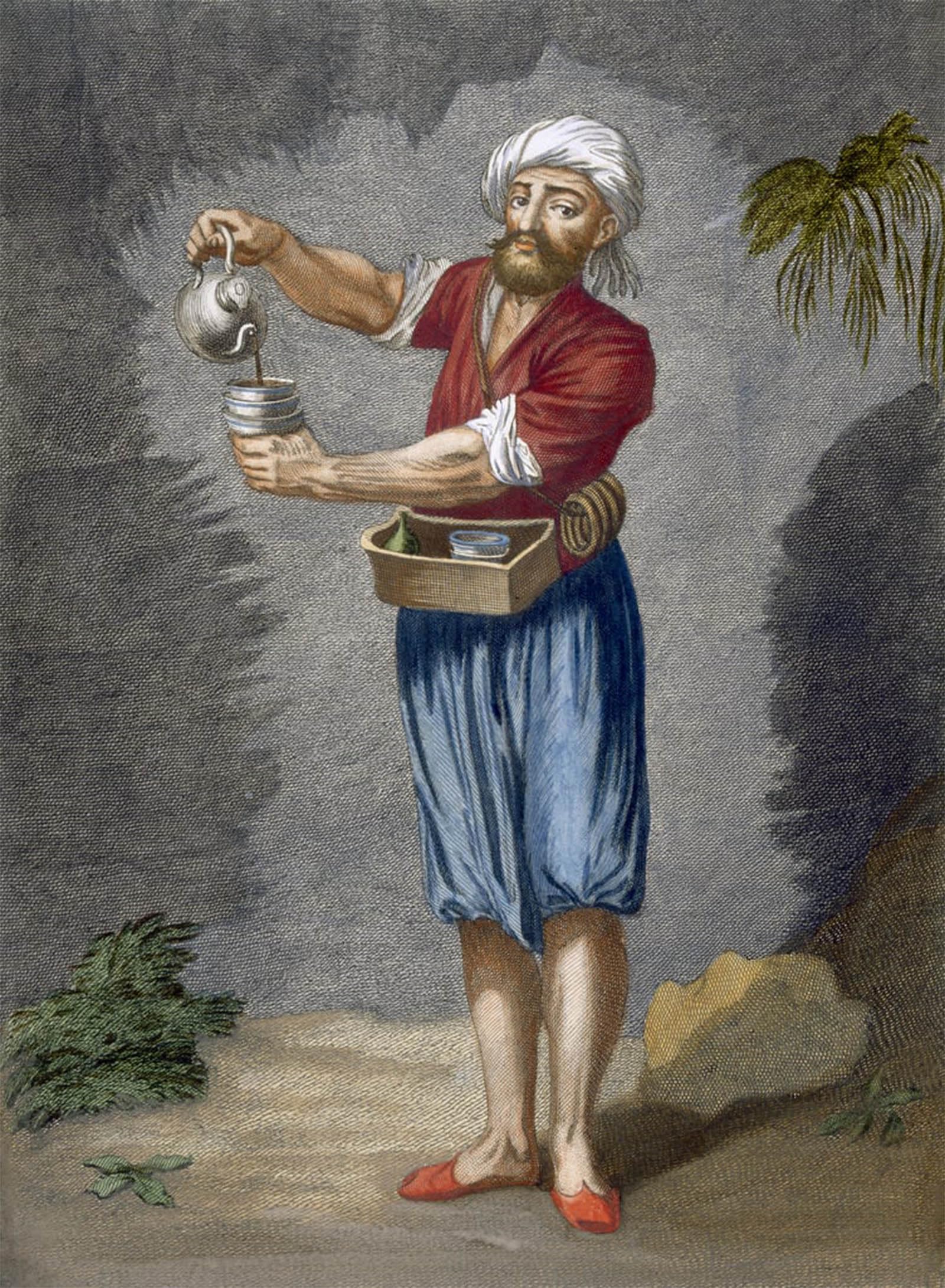 ARTXLXXBN Famous Prints Artwork Pictures Poster Painting Art a Street Coffee Vendor by Jean Baptiste Vanmour Artwork Landscape Pictures for Home Decor 60x90cm