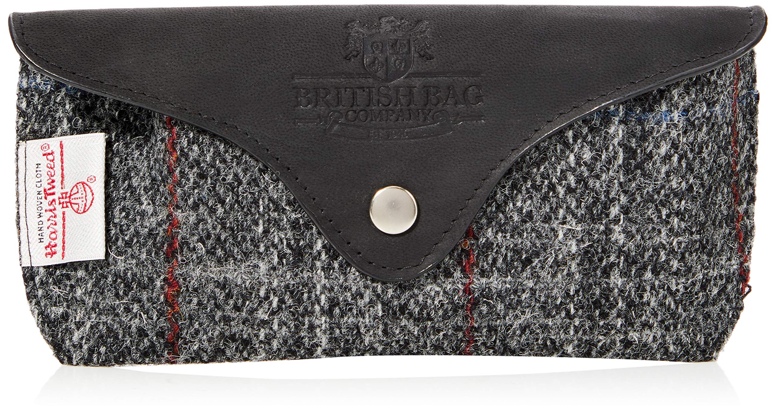 Buy British Bag Company Harris Tweed Black and Grey with Leather Trim