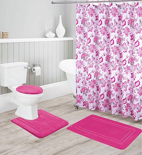Miniatura 2 de Better Home Style Juego de 16 alfombras de baño antideslizantes de espuma viscoelástica en relieve, color sólido, con diseño moderno, incluye