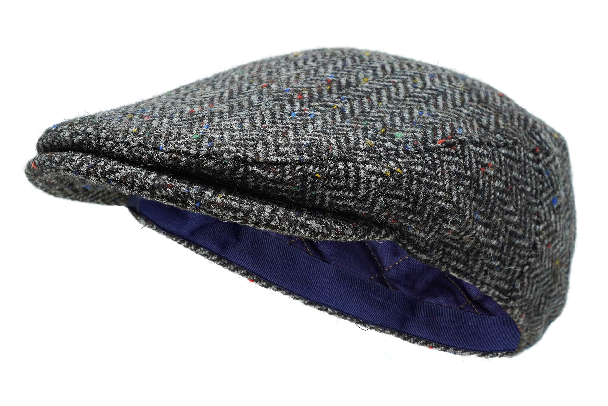 Borges & Scott Boys Pebble Hb The Galway – Irish Tweed Flat Cap - Pebble Herringbone - Large (59-63Cm)