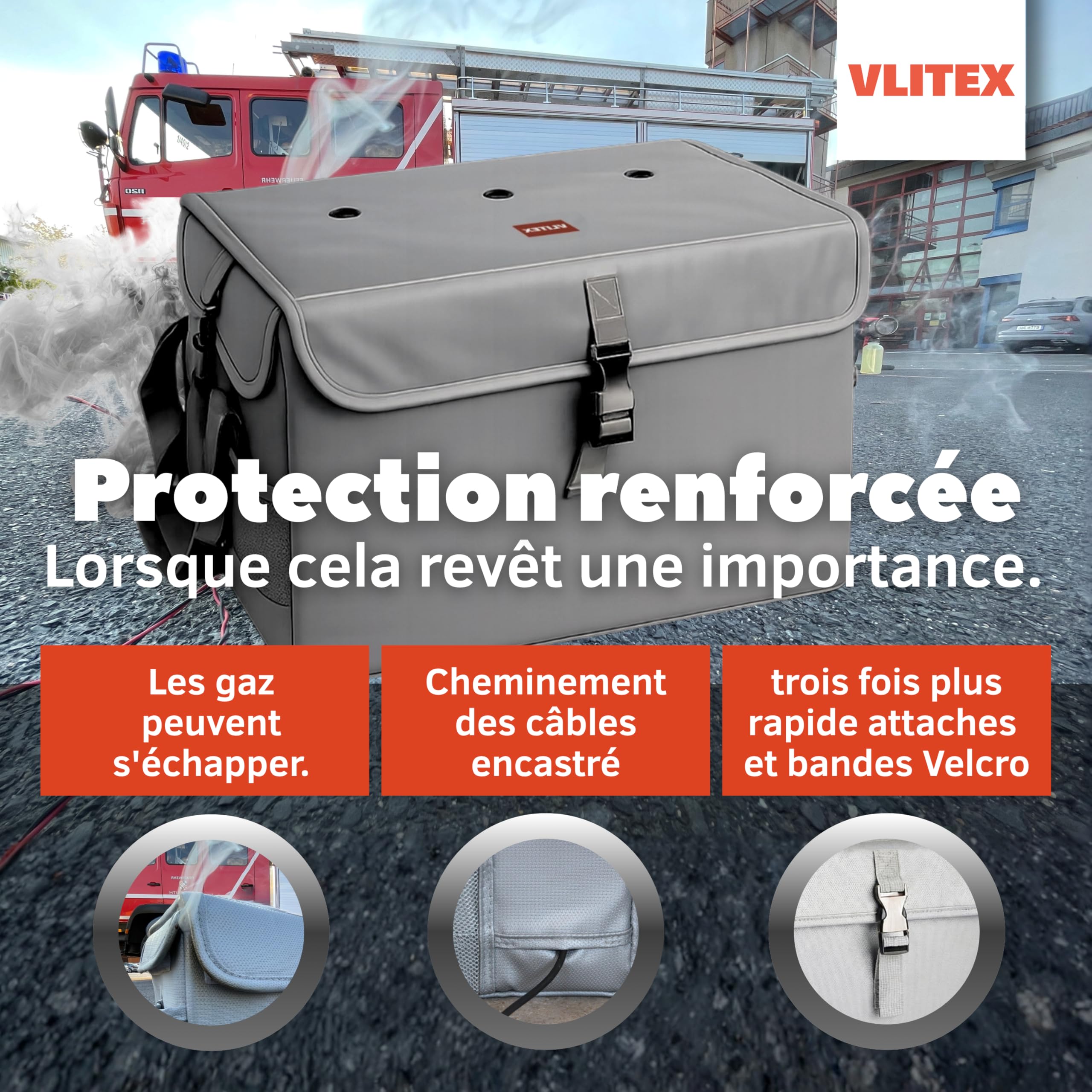 VLITEX Sac pour Batteries LiPo XL | Qualité supérieure | Tissu ignifuge | Sac de sécurité et protection pour stockage, charge, transport | Réduction des risques d’explosion | Lipo Safe Bag