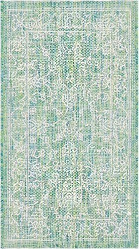Vista 231 de SAFAVIEH Courtyard Collection - Alfombra decorativa, 2 pies 3 pulgadas x 5 pies, turquesa, no desprende pelusa y de fácil cuidado, para interiores