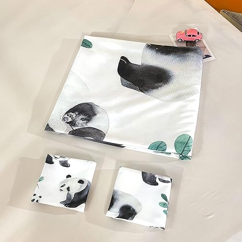 Miniatura 8 de CVHOUSE Juego de funda de edredón de panda, tamaño individual, juego de ropa de cama de panda para niños y niñas, funda de edredón de animales,