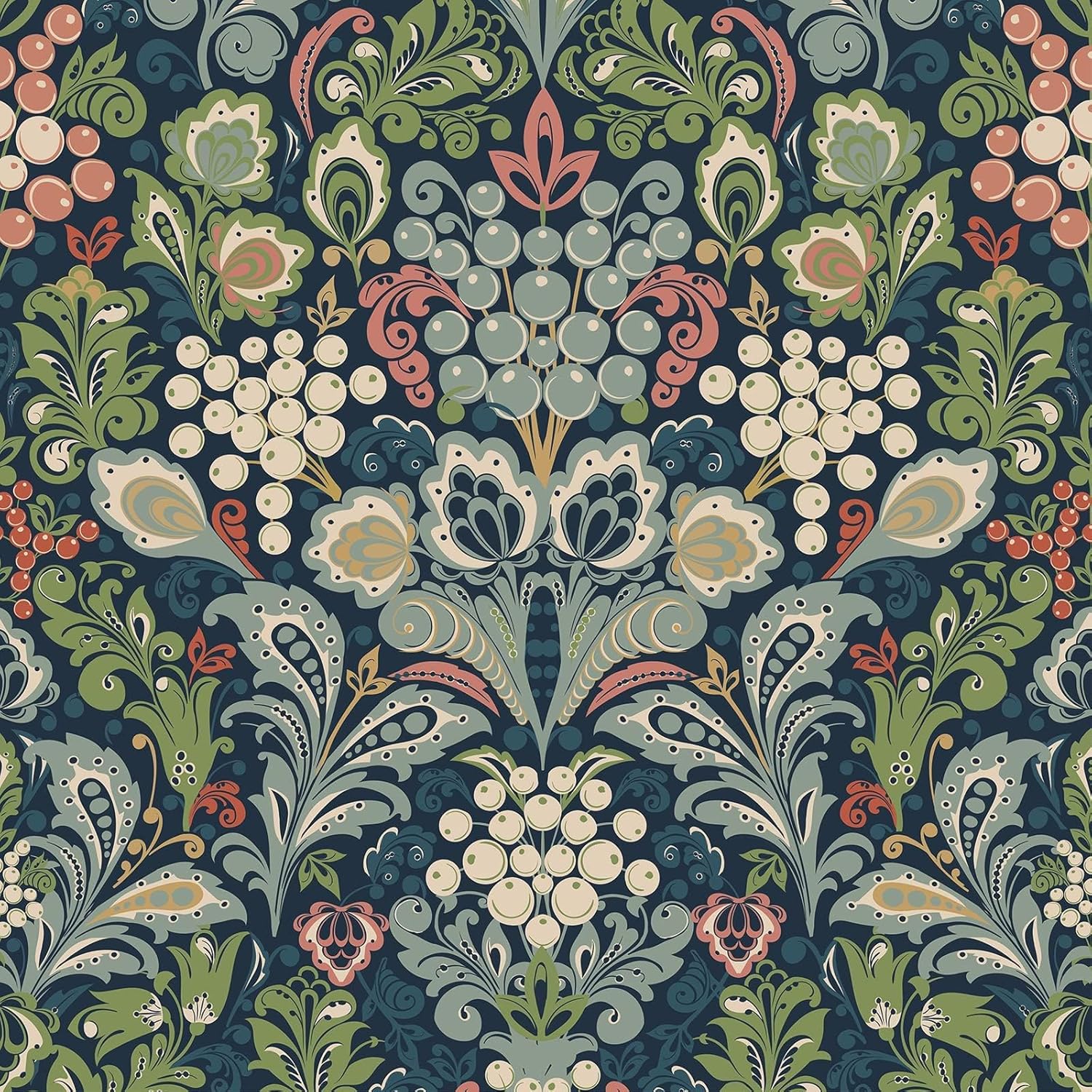 JiffDiff Botanical Wallpaper Peel and Stick Morris Floral Wallpaper
