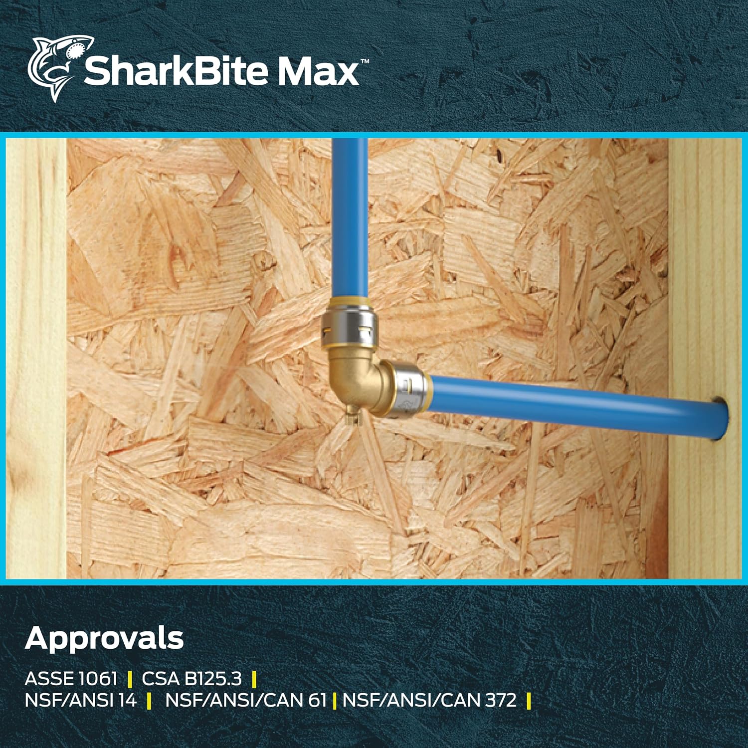 SharkBite Max 1/2 Inch 90 Degree Elbow with Drain Vent, Push to Connect Brass Plumbing Fitting, PEX Pipe, Copper, CPVC, PE-RT, HDPE, UR5248A