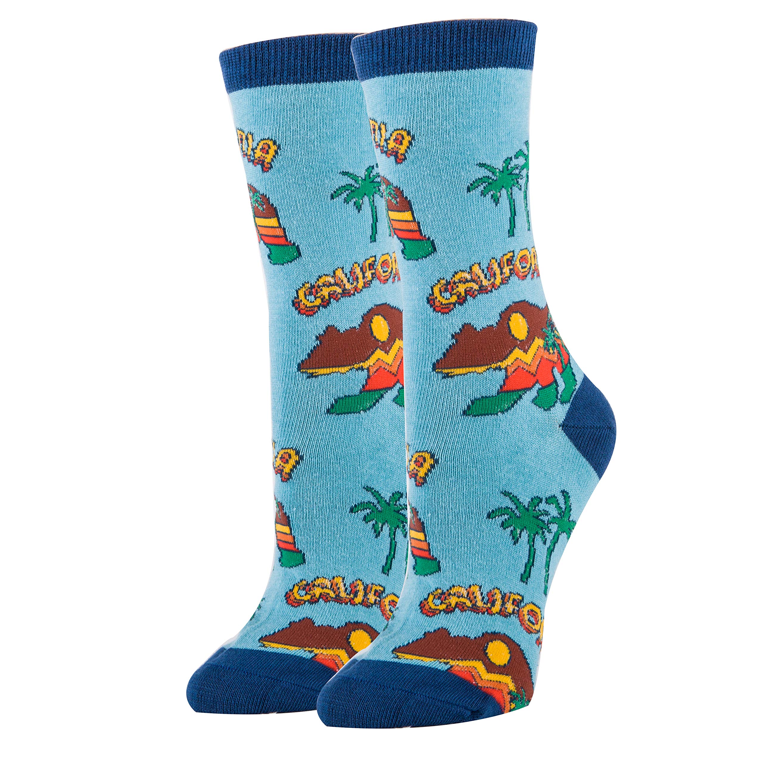 ooohyeah Women's Crew Funny Novelty Socks, City State Gifts Souvenirs, Crazy Fun Dress Socks, Shoe Size 5-10
