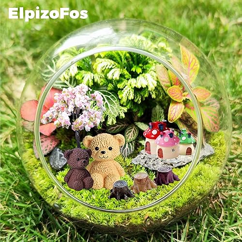 Miniatura 3 de Kit de accesorios de jardín de hadas, 132 piezas, animales en miniatura, árbol, valla, figuritas de casa, estatua para manualidades, jardín, micro