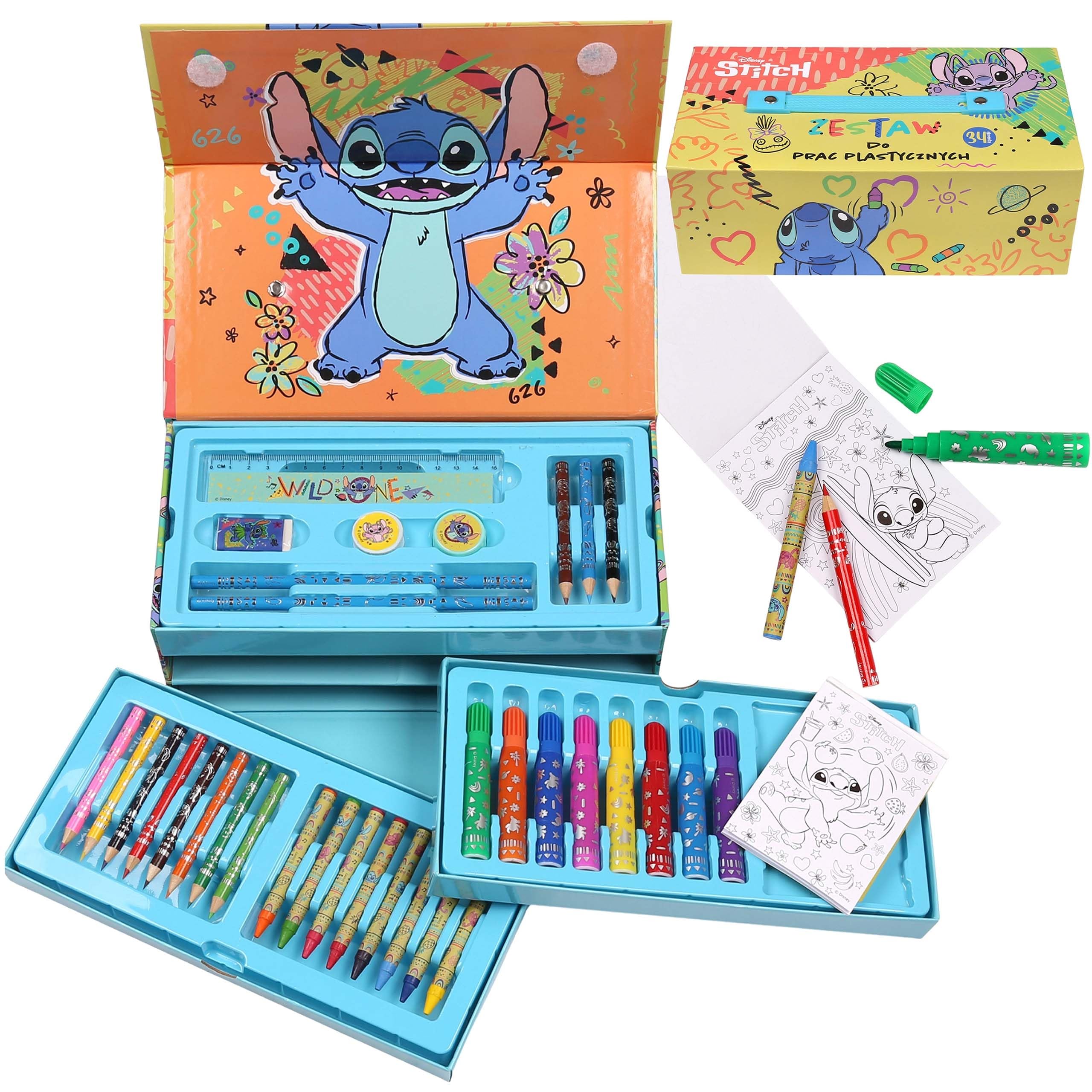 sarcia.eu Disney Stitch Art Set in a Box with Handle for Children Art Set including 34 Items (Stitch A) - Image 2