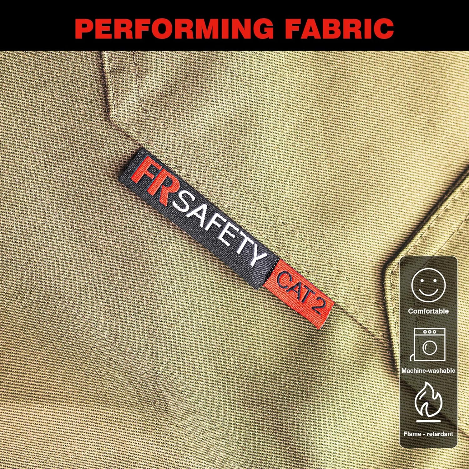 FR Shirt 7oz Fire Resistant Shirts Men's,CAT2 Welding Shirt 100% Cotton Flame Resistant Shirts Khaki (XLarge) - Image 4