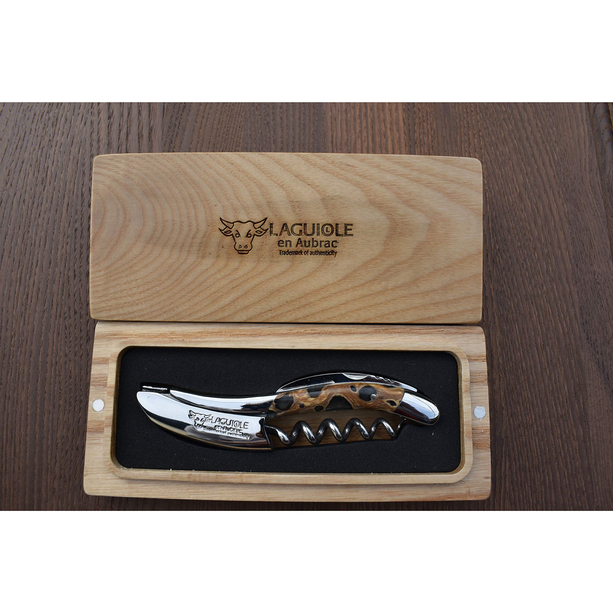Laguiole En Aubrac Sommelier Waiter's Corkscrew, Cactus Dark Gray Handle, Wine Opener With Foil Cutter & Bottle Opener