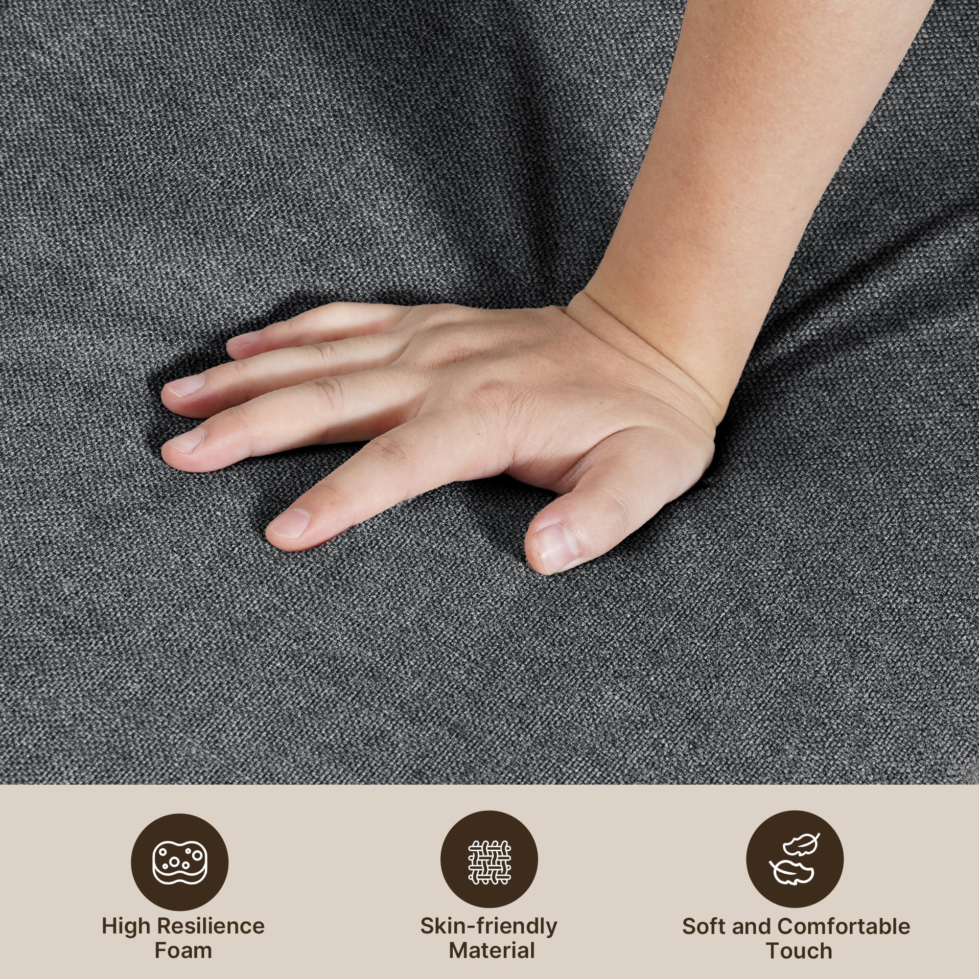Xbro Schlafsofa 2-Sitzer mit Bettfunktion, Schlafsessel mit Bettfunktion mit Verstellbarer Rückenlehne und 2 Kissen, Sessel mit schlaffunktio für kleine Wohnung (Dunkelgrau)