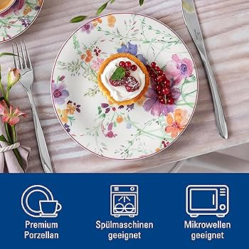 Villeroy&Boch マリフルールプレート＋ティーカップ4客【新品】 Villeroy & Boch ビレロイ＆ボッホ,Mariefleur マリフルール