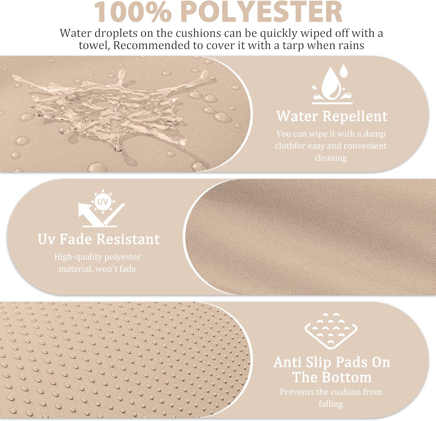 9 Pcs Outdoor Patio Furniture Cushions Covers Replacement Waterproof & Fadeness for 5 Pack Outdoor Couch Cushions Covers Set,Covers Only