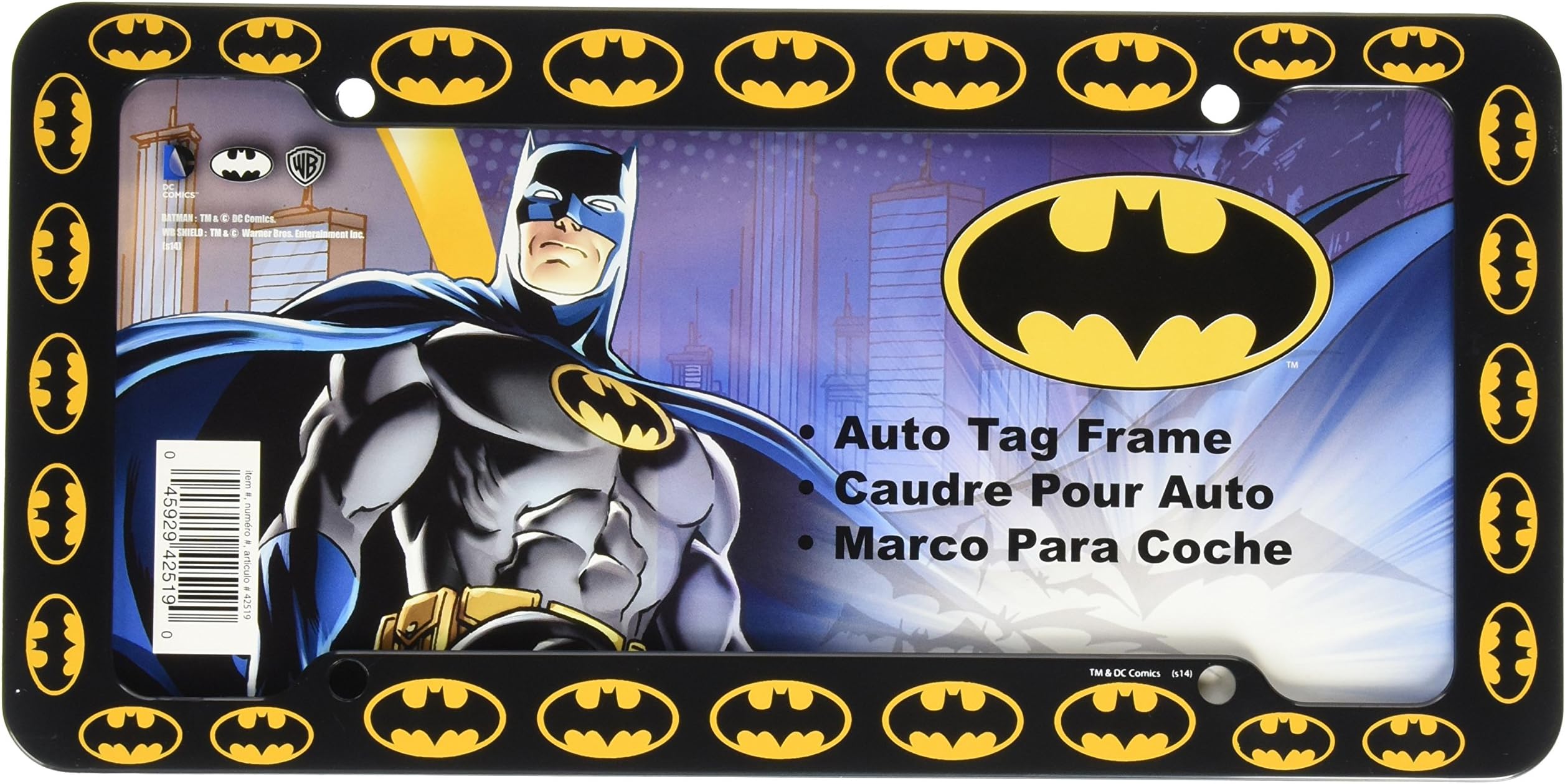 CHROMA 42519 Black Batman Logo Plastic Frame, 12x6